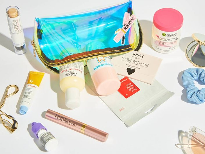 Travel Beauty essentials including skincare, sunscreen, makeup, haircare, grooming products, and toiletries for every trip