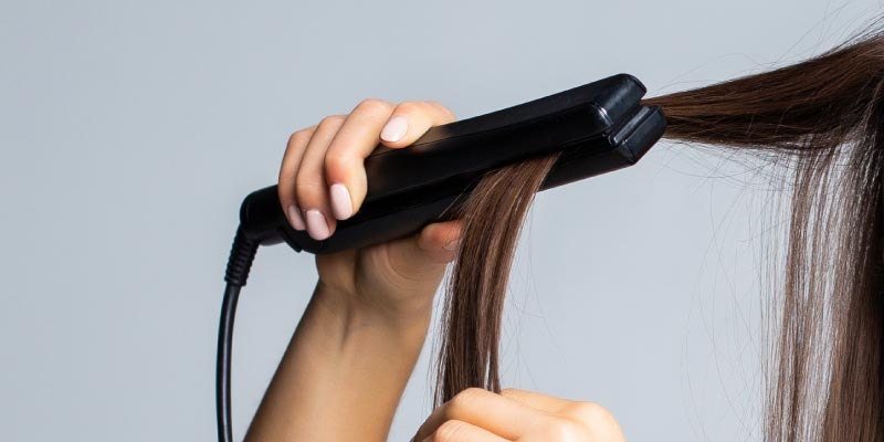 Hair Straightener creating a smooth and polished hairstyle